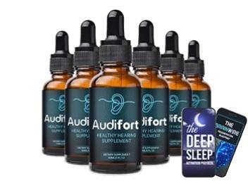 Audifort three bottle package displayed at the bottom of the sale page for best value offer